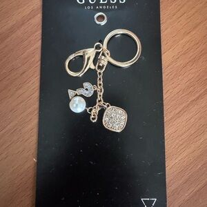 Guess Gold and Silver Charm Key Holder